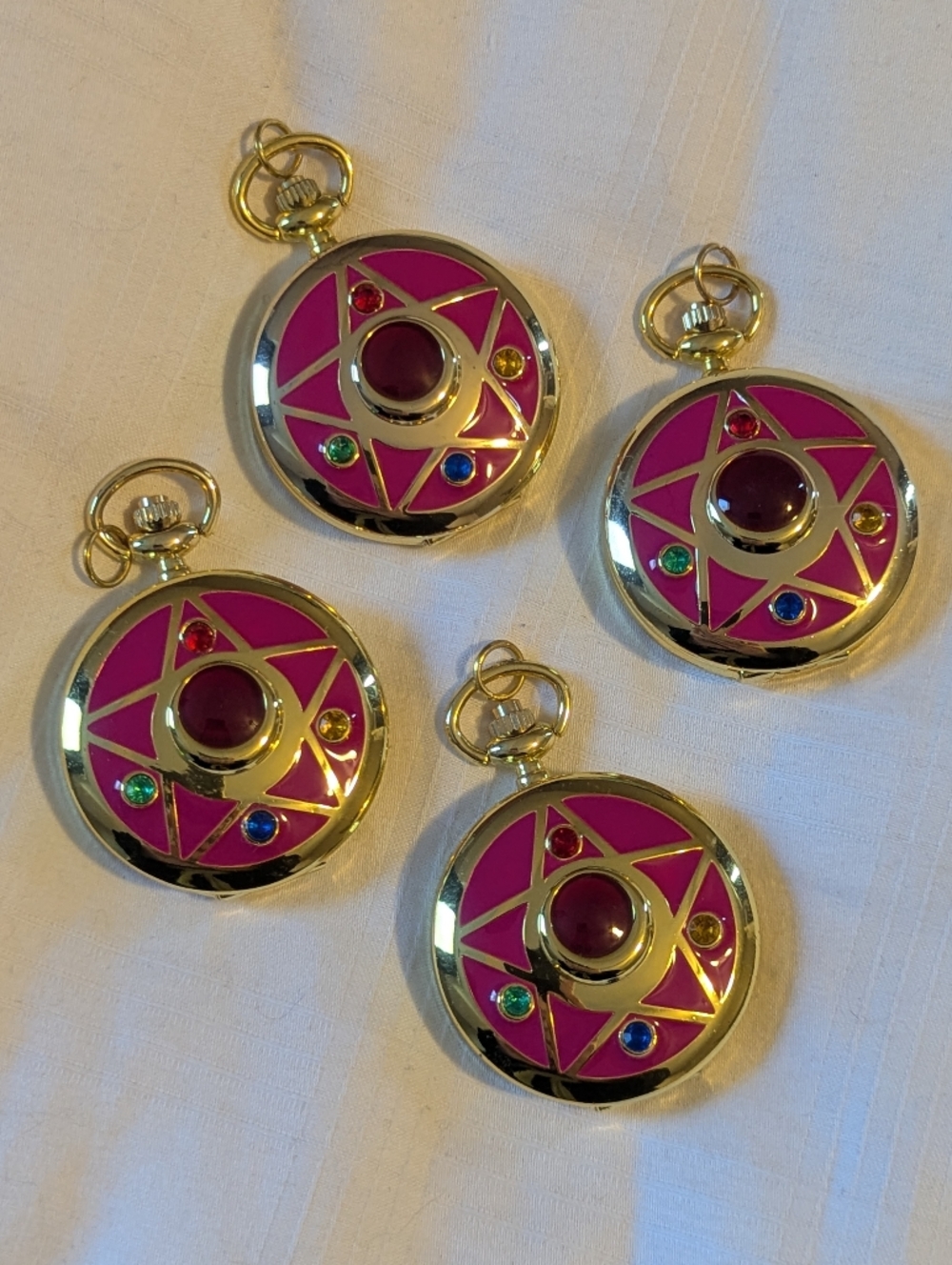 Sailor Moon Locket Pocket Watch Lot Of 4